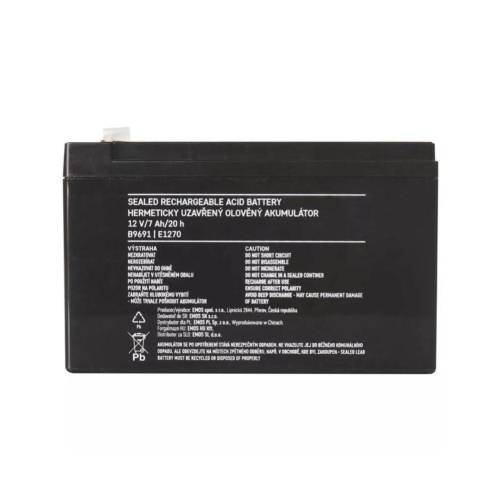 Bezúdržbový olověný akumulátor 12V/7 Ah, faston 4,7 mm