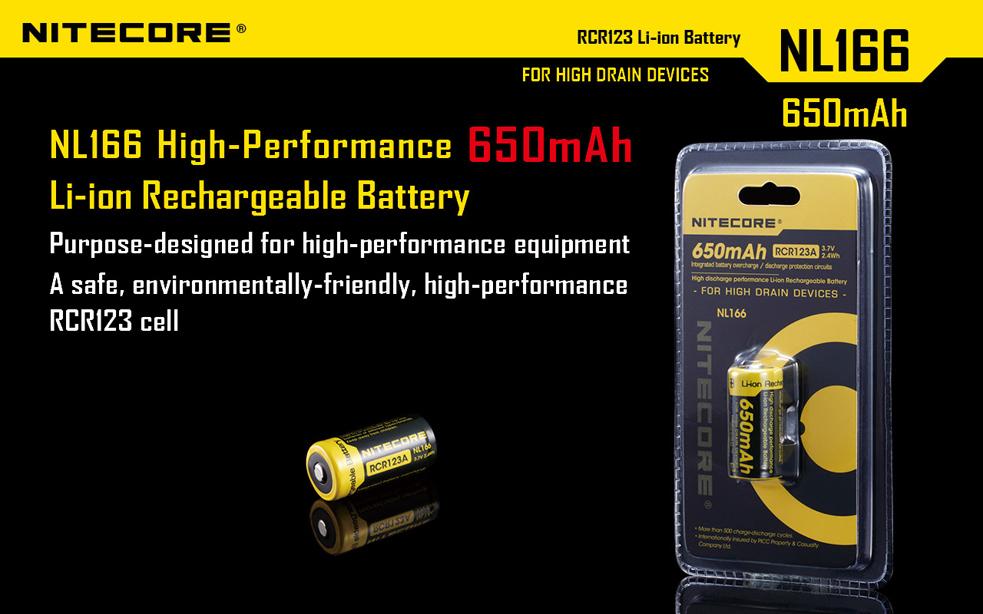 NITECORE RCR123A (CR123) - nabíjecí