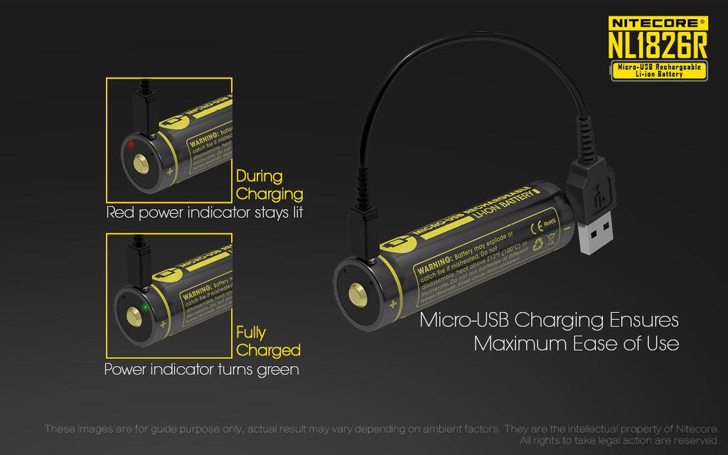 Akumulátor NITECORE 18650 s Micro-USB 3600 mAh