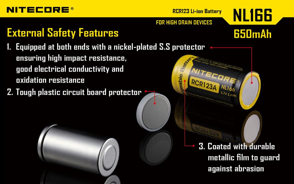 NITECORE RCR123A (CR123) - nabíjecí